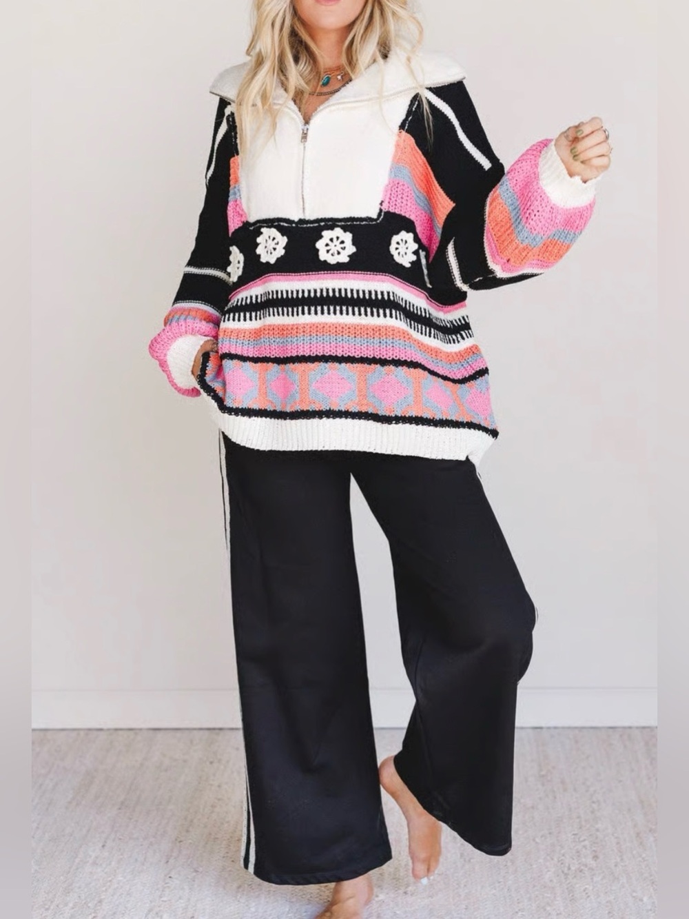 Opal Patterned Pullover by POL Small